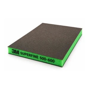3M GĄBKA DWUSTRONNA 124MM X 98MM 500-600 Superfine zielona - 1szt