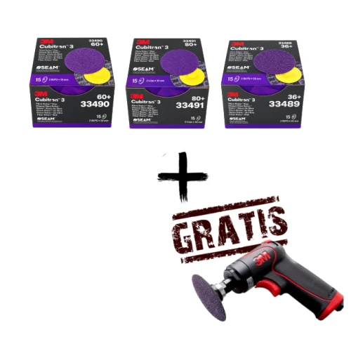 ZESTAW PROMOCYJNY  90szt Roloc fibrowy 3M Cubitron III - 50 mm + 3M Szlifierka pistoletowa, 33577, 50 mm i 75 mm GRATIS
