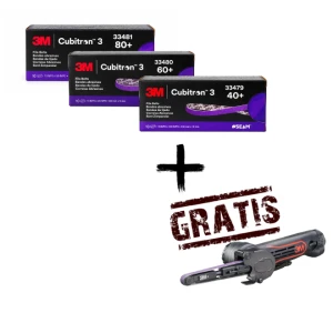 ZESTAW PROMOCYJNY  100szt Pas ścierny 3M Cubitron III - 10 mm x 330 mm + 3M Szlifierka pilniczkowa 33573, 330 mm GRATIS