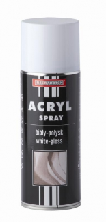 Lakier akrylowy biały połysk TROTON - spray - 400 ml