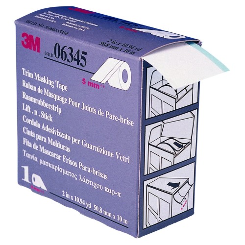 Taśma maskująca do szyb wklejanych 3M 06345 - 5mm, 50 mm x 10 m
3M 06345 Trim Masking Tape