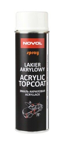NOVOL SPRAY ACRYL TOPCOAT WHITE GLOSS Lakier akrylowy biały połysk spray | 500ML