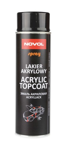 NOVOL SPRAY ACRYL TOPCOAT BLACK GLOSS Lakier akrylowy czarny połysk spray | 500ML