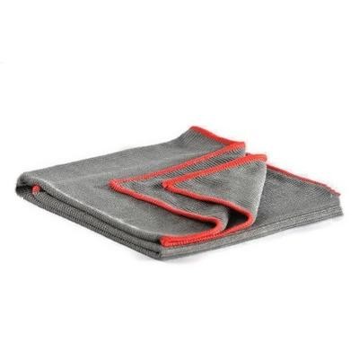 BRAYT | Ściereczka z mikrofibry CIEMNOSZARA Z CZERWONYM SZWEM do polerowania ręcznego | 300g | 40 x 60 cm