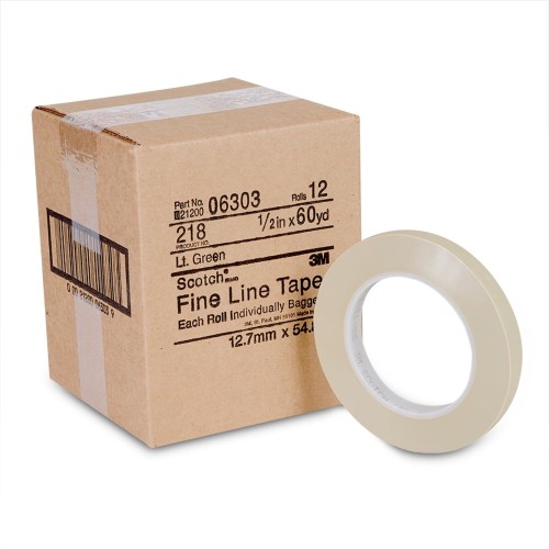 Taśma maskująca 218 cienkoliniowa zielona 3M 06303 - 12 mm x 55 m
3M 06303 Scotch Fine Line Tape 218