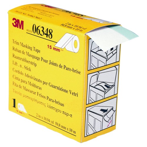 Taśma maskująca do szyb wklejanych 3M 06348 - 15mm, 50 mm x 10 m
3M 06348 Trim Masking Tape